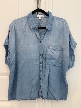 cloth & stone Breezy Button down Denim Shirt Size 1X